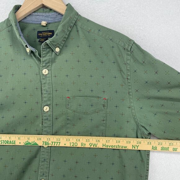 CPO PROVISIONS Shirt Mens M Southwestern Button Down Long Sleeve Cotton Green - Picture 15 of 16